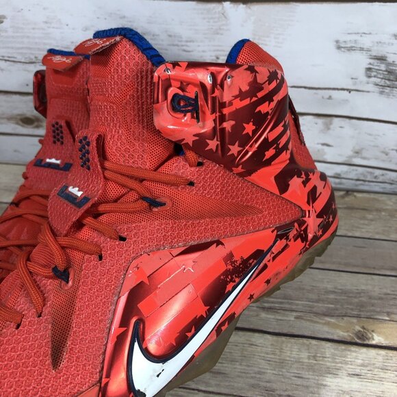 Nike LeBron James XII 12 Independence Day Shoes Mens Size 11 684593-616 Red - Picture 9 of 12